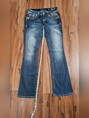 Miss Me Size 26 Mid-Rise Bootcut Jeans - Blue Wash
